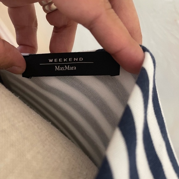 MAX MARA weekend stripes navy blue sleeveless dress - Picture 3 of 11